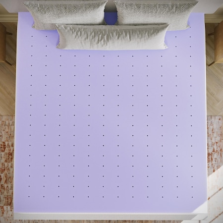 Flash Furniture Capri Comfortable Sleep 3-in Lavender Infused King Memory Foam Mattress Topper w/Ventilated Design HLC-LAV-KING-3-GG